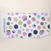 円カラフル ビーチタオル (正面)