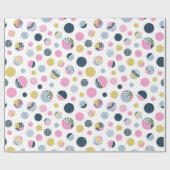 円カラフル ラッピングペーパー (フラット)