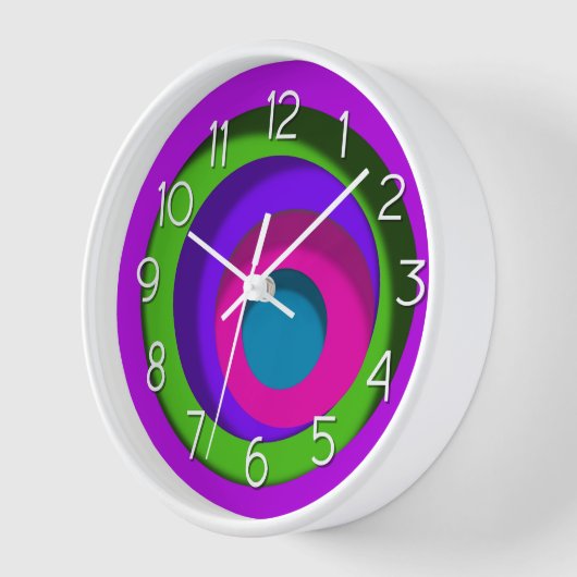 円カラフル 壁時計 (傾斜)