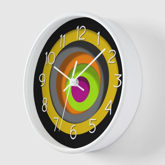 円カラフル 壁時計 (傾斜)