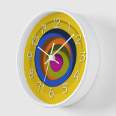 円カラフル 壁時計 (傾斜)