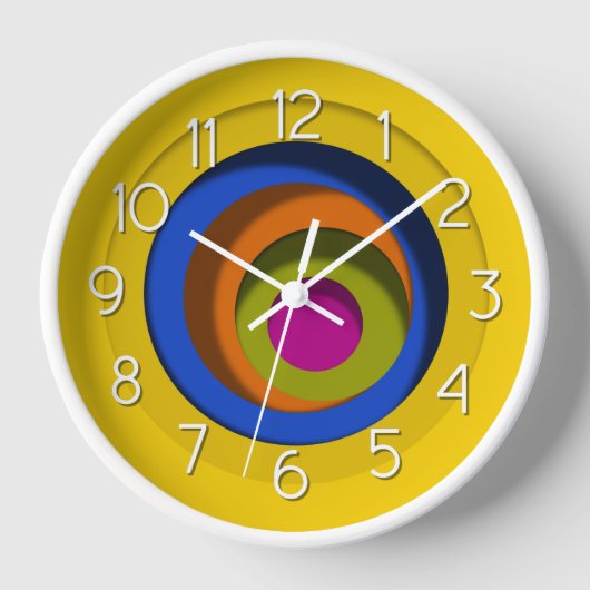 円カラフル 壁時計 (正面)