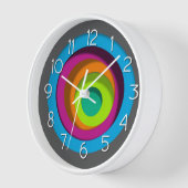 円カラフル 壁時計 (傾斜)