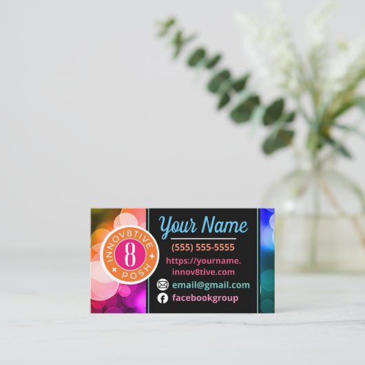 円カラフルInnov8tive Posh名刺 名刺 (スタンド正面)