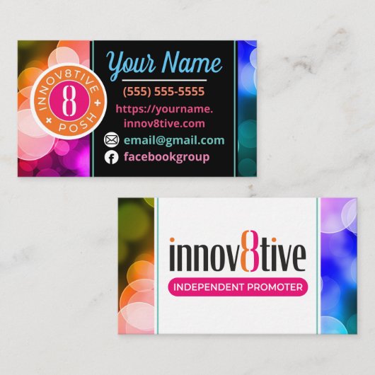 円カラフルInnov8tive Posh名刺 名刺 (正面/裏面)