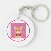 円キーチェーンアクリル猫 キーホルダー (裏面)