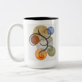 円コンテンポラリーパターン(の模様が)ある ツートーンマグカップ (左)