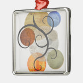 円コンテンポラリーパターン(の模様が)ある メタルオーナメント (左)