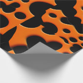 円シェイプオレンジ色の抽象芸術幾何学的パターン ラッピングペーパー (角)