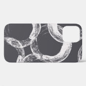 円ジオメトリのシームレスな黒い背景 Case-Mate iPhoneケース (裏面 (横))