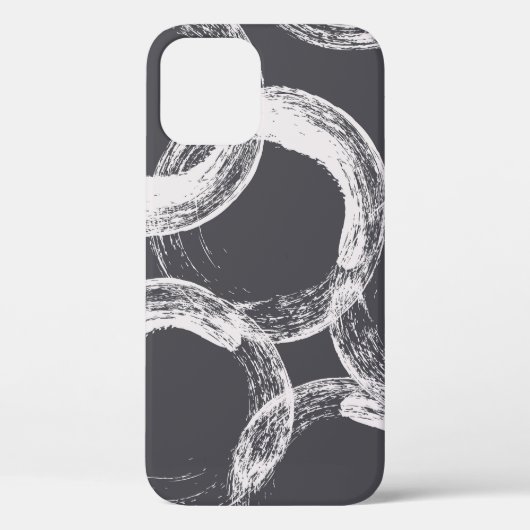 円ジオメトリのシームレスな黒い背景 Case-Mate iPhoneケース (裏面)