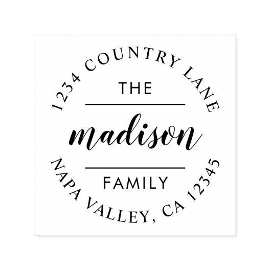 円スクリプト |独自の差出人住所 セルフインキングスタンプ (デザイン)