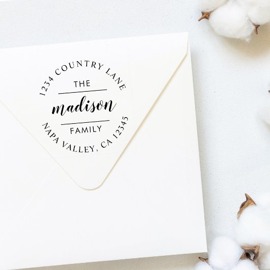 円スクリプト |独自の差出人住所 ラバースタンプ