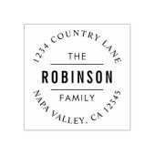 円スクリプト |独自の差出人住所 ラバースタンプ (インプリント)