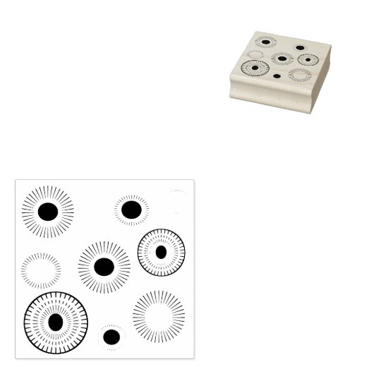 円スターバストパターン ラバースタンプ (押印)