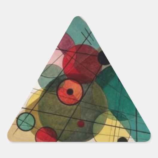 円ステッカーのカンディンスキーの円 三角形シール (正面)