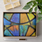 円ステンドグラス効果のデコページティッシュペーパー 薄葉紙 (ギフト)