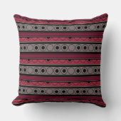 円ストライプのとリングのレトロなスタイル クッション (正面)