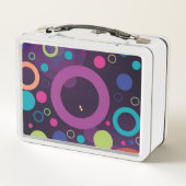 円スポッカラフルトリングや輪紫パーソナライズされた メタルランチボックス (裏面)