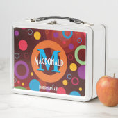 円スポットカラフルリングや輪オレンジパーソナライズされた色 メタルランチボックス (インサイチュ)