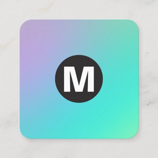 円スポットモノグラム – ソフトグラデーション スクエア名刺 (正面)