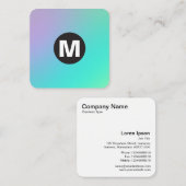 円スポットモノグラム – ソフトグラデーション スクエア名刺 (正面/裏面)