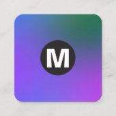 円スポットモノグラム – ソフトグラデーション スクエア名刺 (正面)