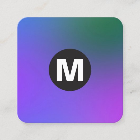 円スポットモノグラム – ソフトグラデーション スクエア名刺 (正面)