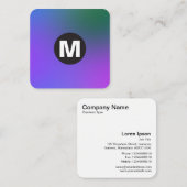 円スポットモノグラム – ソフトグラデーション スクエア名刺 (正面/裏面)