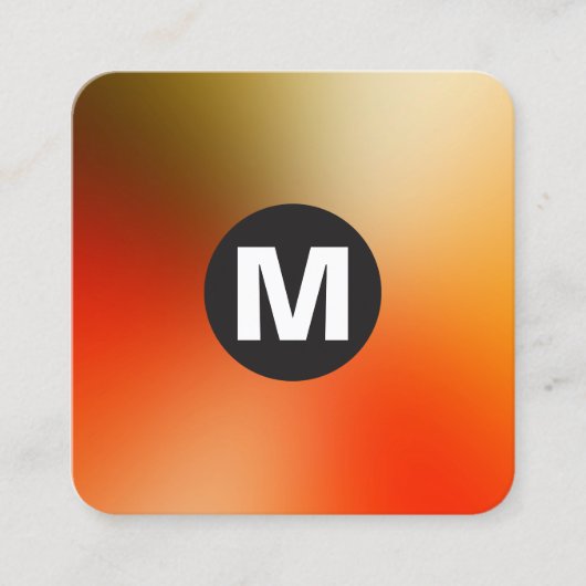 円スポットモノグラム – ソフトグラデーション スクエア名刺 (正面)