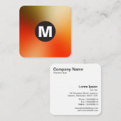 円スポットモノグラム – ソフトグラデーション スクエア名刺 (正面/裏面)