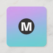 円スポットモノグラム – ソフトグラデーション スクエア名刺 (正面)