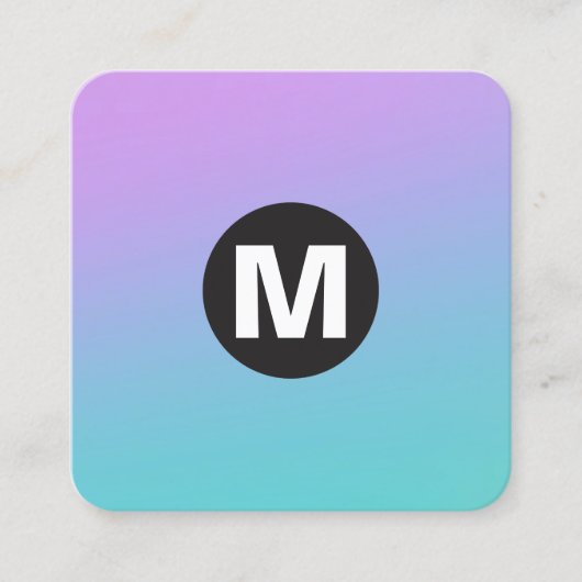 円スポットモノグラム – ソフトグラデーション スクエア名刺 (正面)