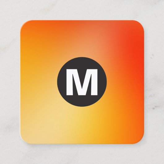 円スポットモノグラム – ソフトグラデーション スクエア名刺 (正面)