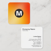 円スポットモノグラム – ソフトグラデーション スクエア名刺 (正面/裏面)