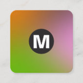 円スポットモノグラム – ソフトグラデーション スクエア名刺 (正面)