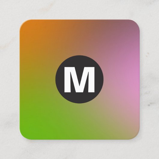 円スポットモノグラム – ソフトグラデーション スクエア名刺 (正面)