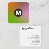 円スポットモノグラム – ソフトグラデーション スクエア名刺 (正面/裏面)