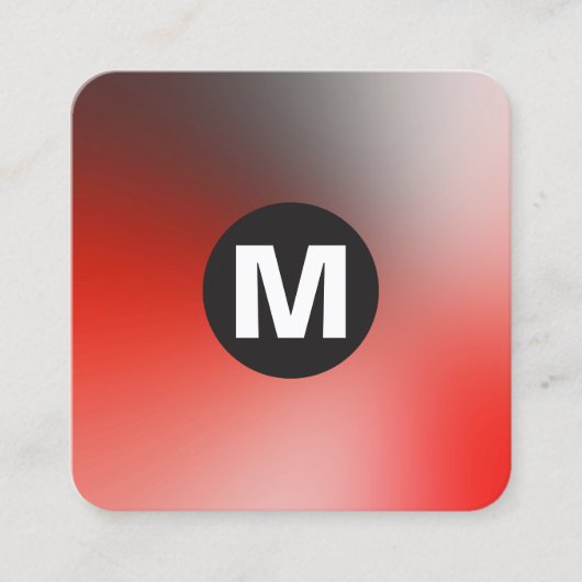 円スポットモノグラム – ソフトグラデーション スクエア名刺 (正面)