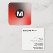 円スポットモノグラム – ソフトグラデーション スクエア名刺 (正面/裏面)