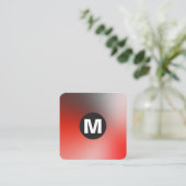 円スポットモノグラム – ソフトグラデーション スクエア名刺 (スタンド正面)