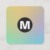 円スポットモノグラム – ソフトグラデーション スクエア名刺 (正面)