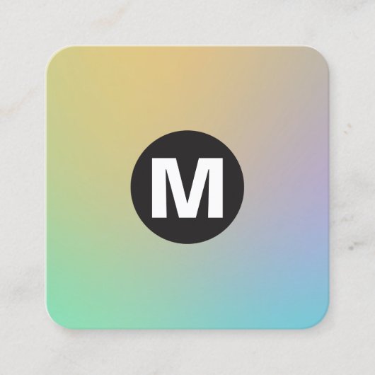 円スポットモノグラム – ソフトグラデーション スクエア名刺 (正面)