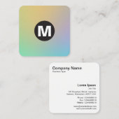 円スポットモノグラム – ソフトグラデーション スクエア名刺 (正面/裏面)
