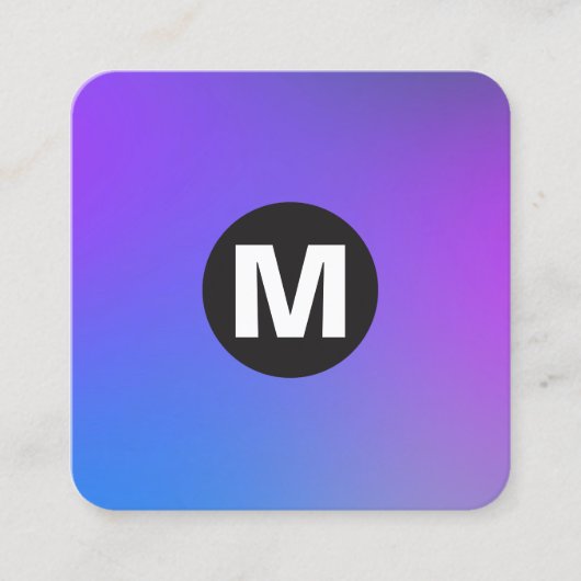 円スポットモノグラム – ソフトグラデーション スクエア名刺 (正面)