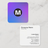 円スポットモノグラム – ソフトグラデーション スクエア名刺 (正面/裏面)