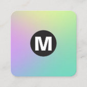 円スポットモノグラム – ソフトグラデーション スクエア名刺 (正面)