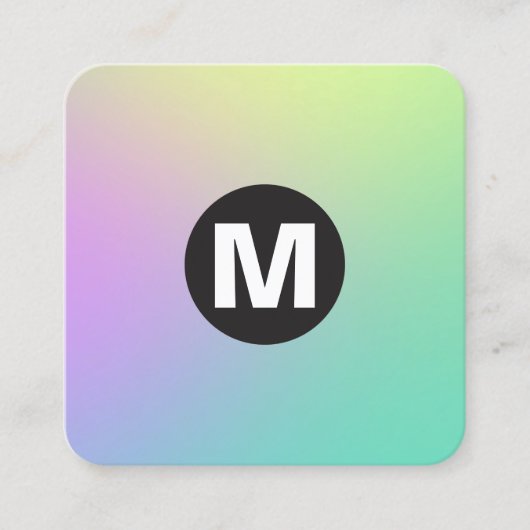円スポットモノグラム – ソフトグラデーション スクエア名刺 (正面)