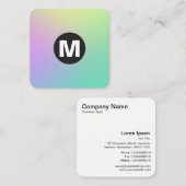 円スポットモノグラム – ソフトグラデーション スクエア名刺 (正面/裏面)