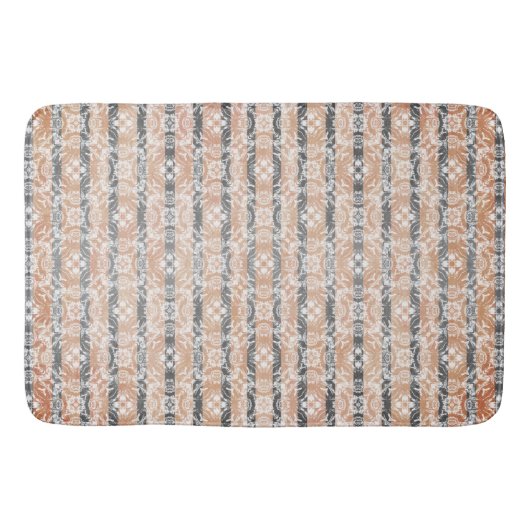 円タイルとストライプ円パターン バスマット (正面)